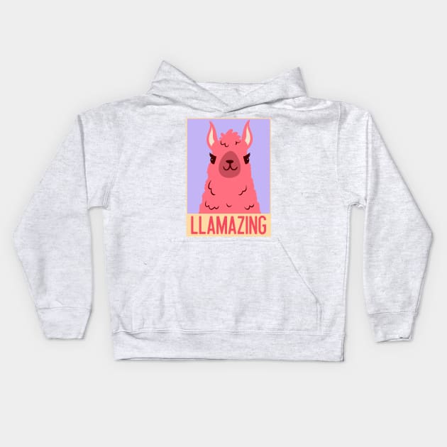 Llamazing Kids Hoodie by RockettGraph1cs